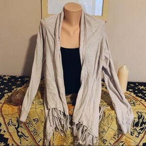 Cream Soft Fringe Cardigan